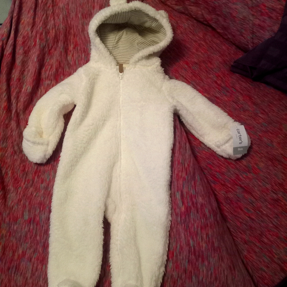 Carter's Baby Sherpa Onesie,New 9M, cotton